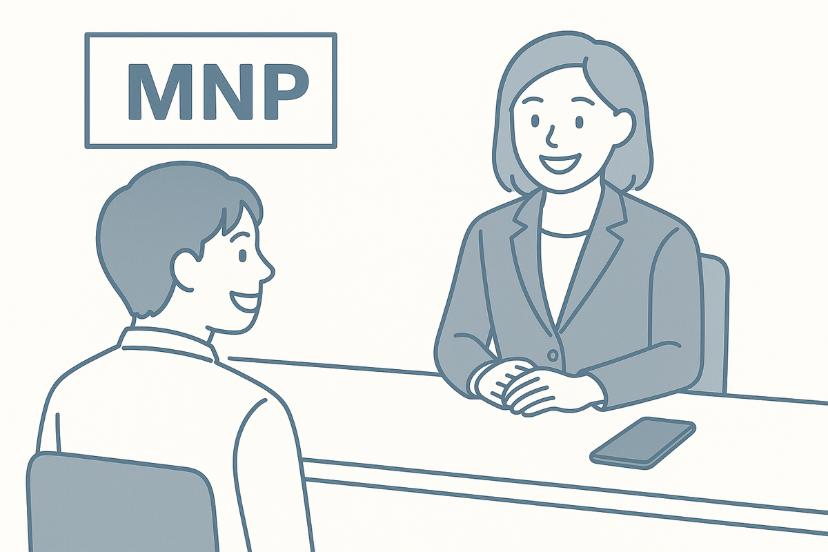 携帯ショップでのMNP作業